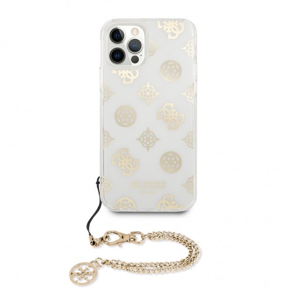 Guess iPhone 12/iPhone 12 Pro Kuori Chain Peony Kulta