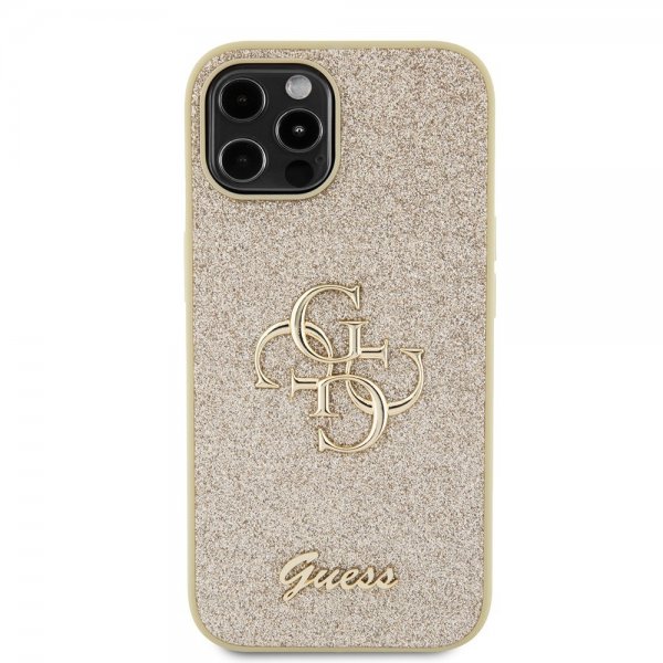 Guess iPhone 12/iPhone 12 Pro Kuori Fixed Glitter Kulta