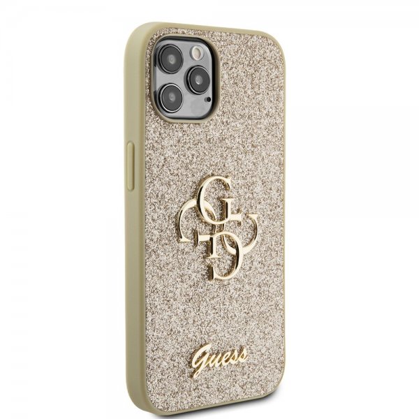 Guess iPhone 12/iPhone 12 Pro Kuori Fixed Glitter Kulta
