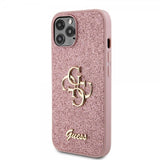 Guess iPhone 12/iPhone 12 Pro Kuori Fixed Glitter Pinkki