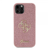 Guess iPhone 12/iPhone 12 Pro Kuori Fixed Glitter Pinkki