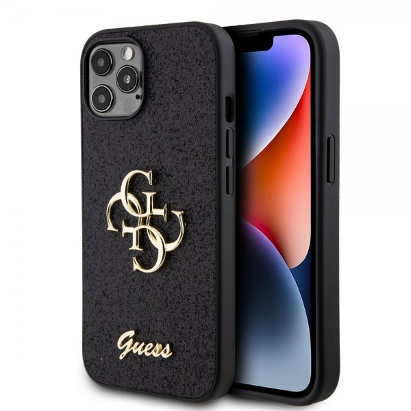 Guess iPhone 12/iPhone 12 Pro Kuoret Fixed Glitter Musta