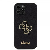 Guess iPhone 12/iPhone 12 Pro Kuoret Fixed Glitter Musta