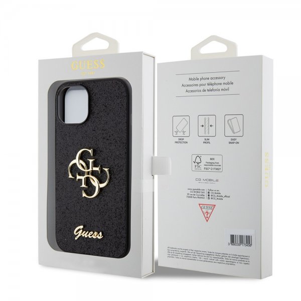 Guess iPhone 12/iPhone 12 Pro Kuoret Fixed Glitter Musta