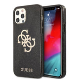 Guess iPhone 12/iPhone 12 Pro Kuori Täysin Glitter Musta