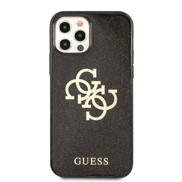 Guess iPhone 12/iPhone 12 Pro Kuori Täysin Glitter Musta