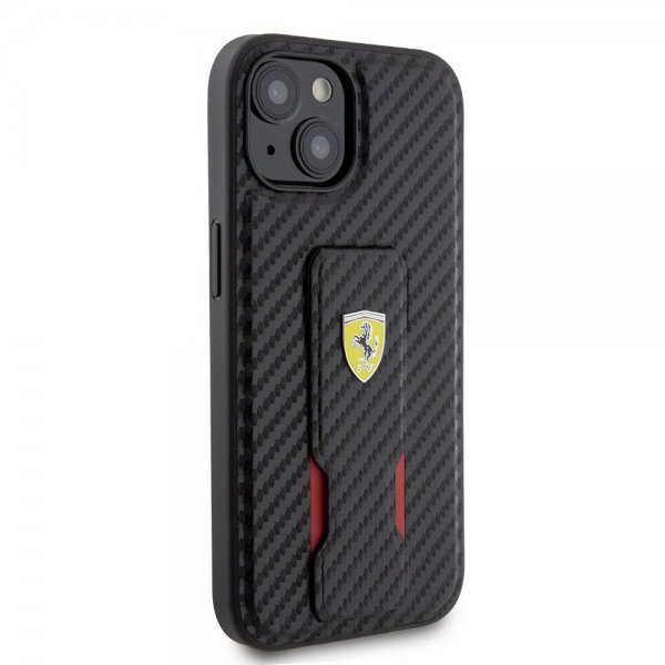 Ferrari iPhone 12/iPhone 12 Pro -suojakuori Grip Stand Function, musta