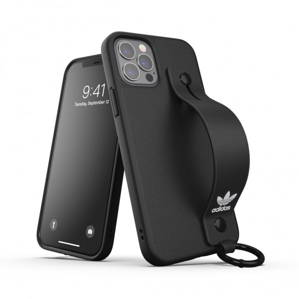 Adidas iPhone 12/iPhone 12 Pro Suojakuori Käsihihnalla, musta