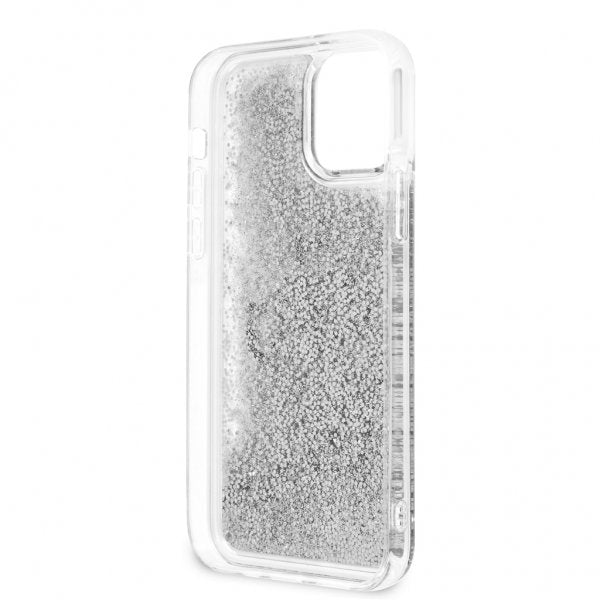 Guess iPhone 12/iPhone 12 Pro Glitter-suojakuori, kirkas hopea