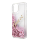 Guess iPhone 12/iPhone 12 Pro Kuori Liquid Glitter Vintage Rosa