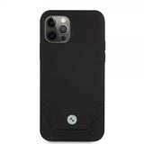 BMW iPhone 12/iPhone 12 Pro -kuoret, rei'itetty, musta