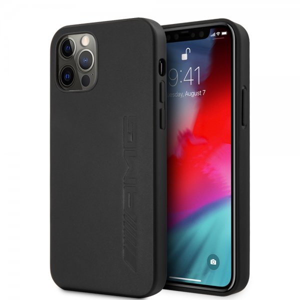 AMG iPhone 12/iPhone 12 Pro Suojakuori Logo Stamp Musta