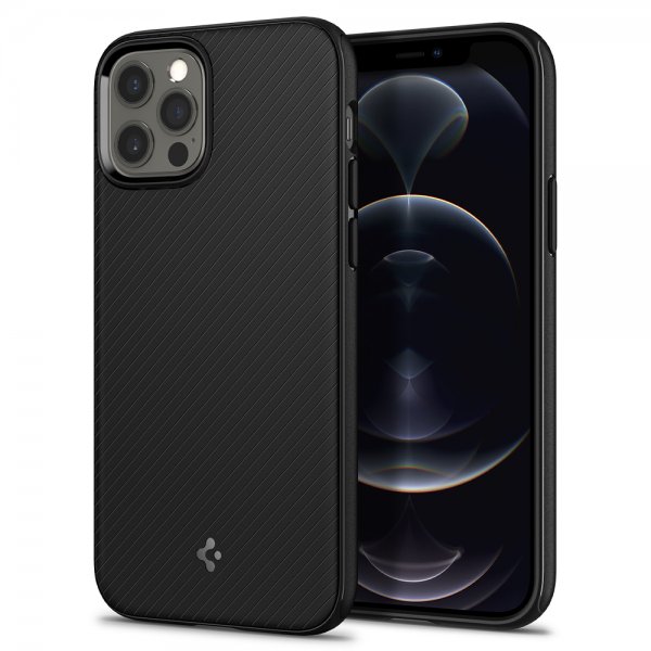 Spigen iPhone 12/iPhone 12 Pro -kuori, Mag Armor Matte Black