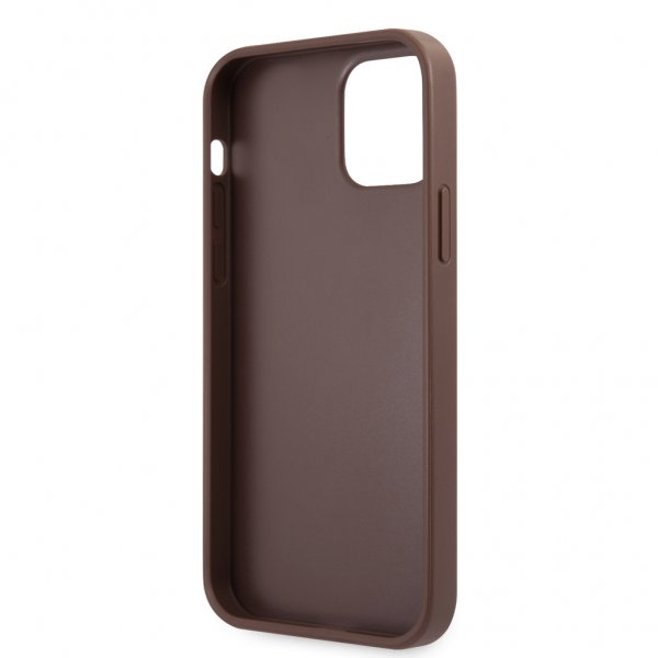 Guess iPhone 12/iPhone 12 Pro Suojakuori Metal Logo, ruskea