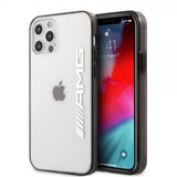 AMG iPhone 12/iPhone 12 Pro Kuori Metallinen Musta Läpinäkyvä