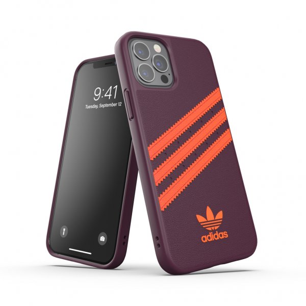 Adidas iPhone 12/iPhone 12 Pro Suojakuori Moulded Case PU Maroon/Solar Orange