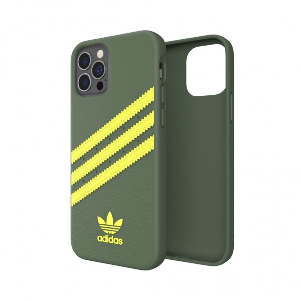 Adidas iPhone 12/iPhone 12 Pro Suojakuori Moulded Case PU Wild Pine/Acid Yellow