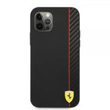 Ferrari iPhone 12/iPhone 12 Pro Suojakuori On Track Carbon Stripe Musta