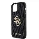 Guess iPhone 12/iPhone 12 Pro Kuori Perforated Glitter, musta