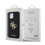 Guess iPhone 12/iPhone 12 Pro Kuori Perforated Glitter, musta