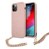 Guess iPhone 12/iPhone 12 Pro Kuoret Saffiano Chain Pinkki