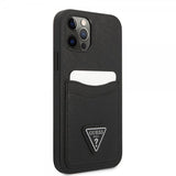 Guess iPhone 12/iPhone 12 Pro Suojakuori Saffiano Double Cardslot Musta