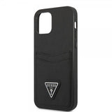 Guess iPhone 12/iPhone 12 Pro Suojakuori Saffiano Double Cardslot Musta