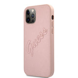 Guess iPhone 12/iPhone 12 Pro Suojakuori Saffiano Vintage Script Ruusukulta