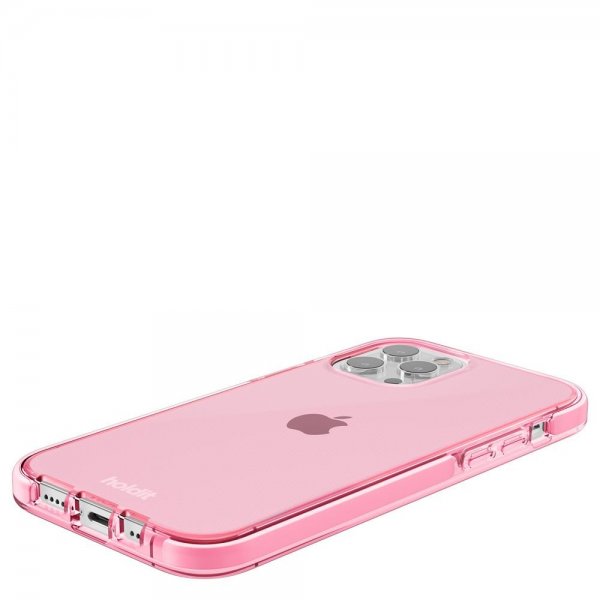holdit iPhone 12/iPhone 12 Pro Seethru Bright Pink -suojakuori