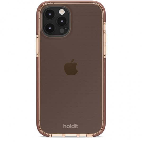 Holdit iPhone 12/iPhone 12 Pro Seethru Dark Brown -suojakuori