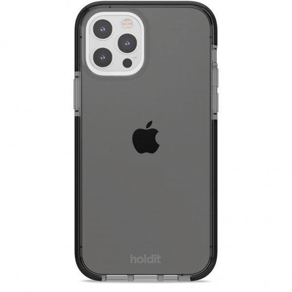 holdit iPhone 12/iPhone 12 Pro Seethru-suojakuori, musta