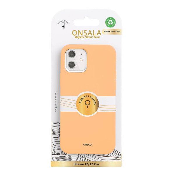 Onsala iPhone 12/iPhone 12 Pro Kuori Silikonituntuma Aprikoosi