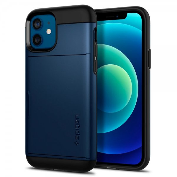 Spigen iPhone 12/iPhone 12 Pro Kuori Slim Armor CS Navy Blue