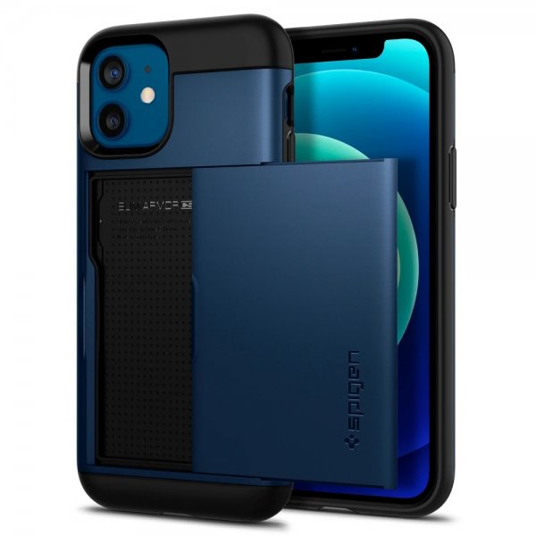 Spigen iPhone 12/iPhone 12 Pro Kuori Slim Armor CS Navy Blue