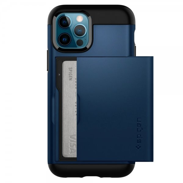 Spigen iPhone 12/iPhone 12 Pro Kuori Slim Armor CS Navy Blue