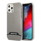 AMG iPhone 12/iPhone 12 Pro Suojakuori Stripes Horizontal Läpinäkyvä Musta