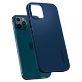 Spigen iPhone 12/iPhone 12 Pro -kuori Thin Fit Navy Blue