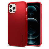Spigen iPhone 12/iPhone 12 Pro Kuori Thin Fit Punainen