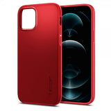 Spigen iPhone 12/iPhone 12 Pro Kuori Thin Fit Punainen