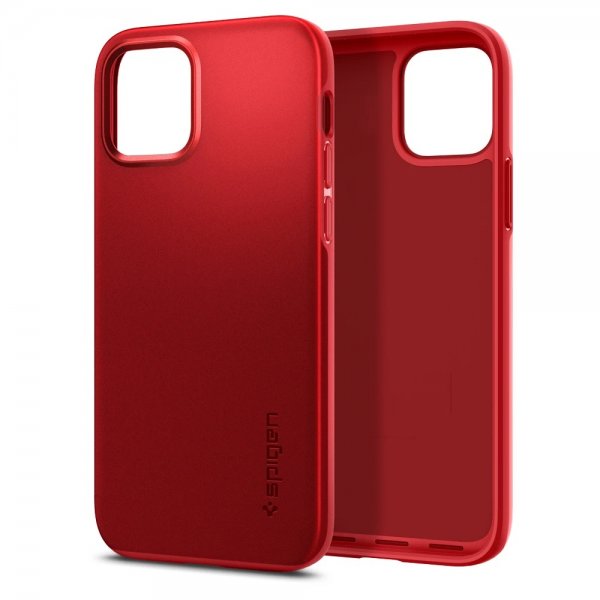 Spigen iPhone 12/iPhone 12 Pro Kuori Thin Fit Punainen