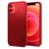 Spigen iPhone 12/iPhone 12 Pro Kuori Thin Fit Punainen