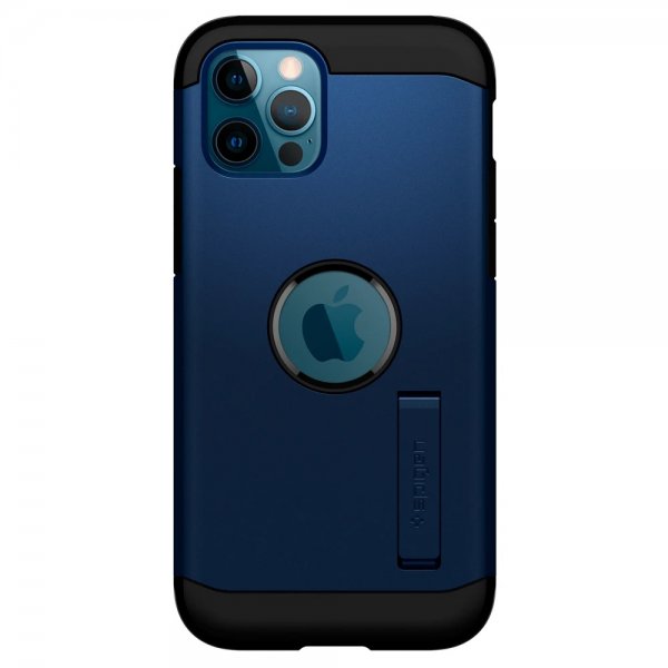 Spigen iPhone 12/iPhone 12 Pro -suojakuori, Tough Armor Navy Blue