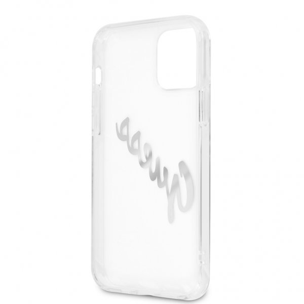 Guess iPhone 12/iPhone 12 Pro Kuori Vintage Script Silver Läpinäkyvä