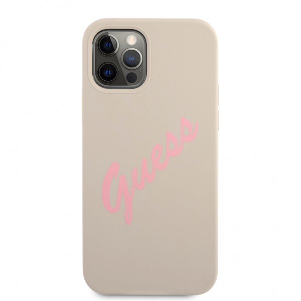 Guess iPhone 12/iPhone 12 Pro Kuori Vintage Silicone Harmaa
