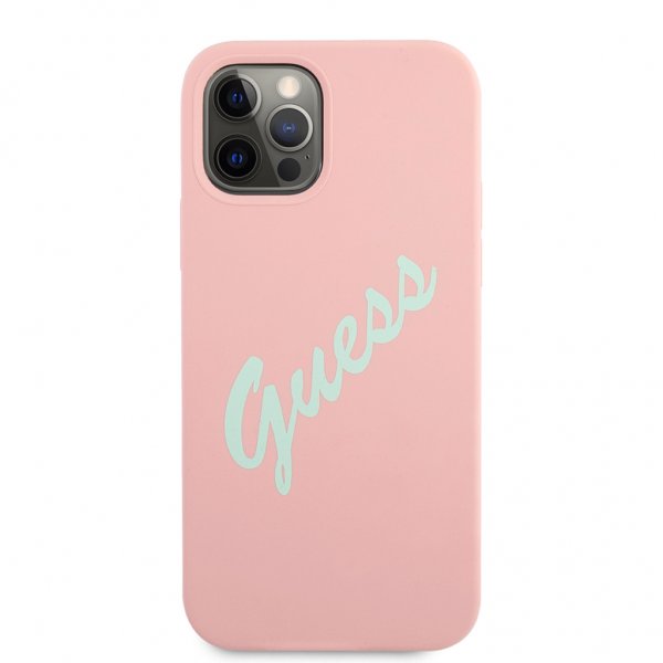 Guess iPhone 12/iPhone 12 Pro Suojakuori Vintage Silicone Rose