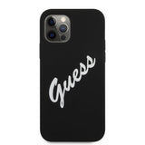 Guess iPhone 12/iPhone 12 Pro Vintage Silikonikuori Musta