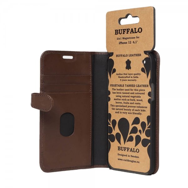 Buffalo iPhone 12/iPhone 12 Pro Kotelo Buffalo Irrotettava kuori Ruskea