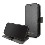 Guess iPhone 12/iPhone 12 Pro Kotelo, nahan kuviointi, musta
