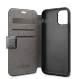 Guess iPhone 12/iPhone 12 Pro Kotelo, nahan kuviointi, musta