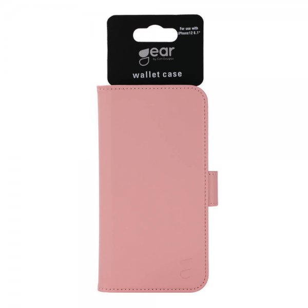 Gear iPhone 12/iPhone 12 Pro Kotelo korttipidikkeellä Ruusunpunainen